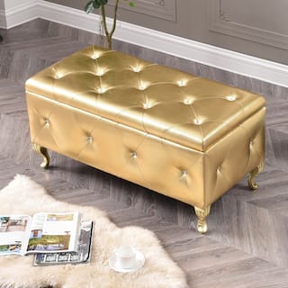 Gold Living Room Furniture Find Great Deals Ping At Leather Upholstered Tufted Storage Bench