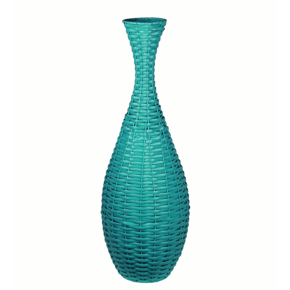 Privilege Teal 26 inch Small Woven Table Vase