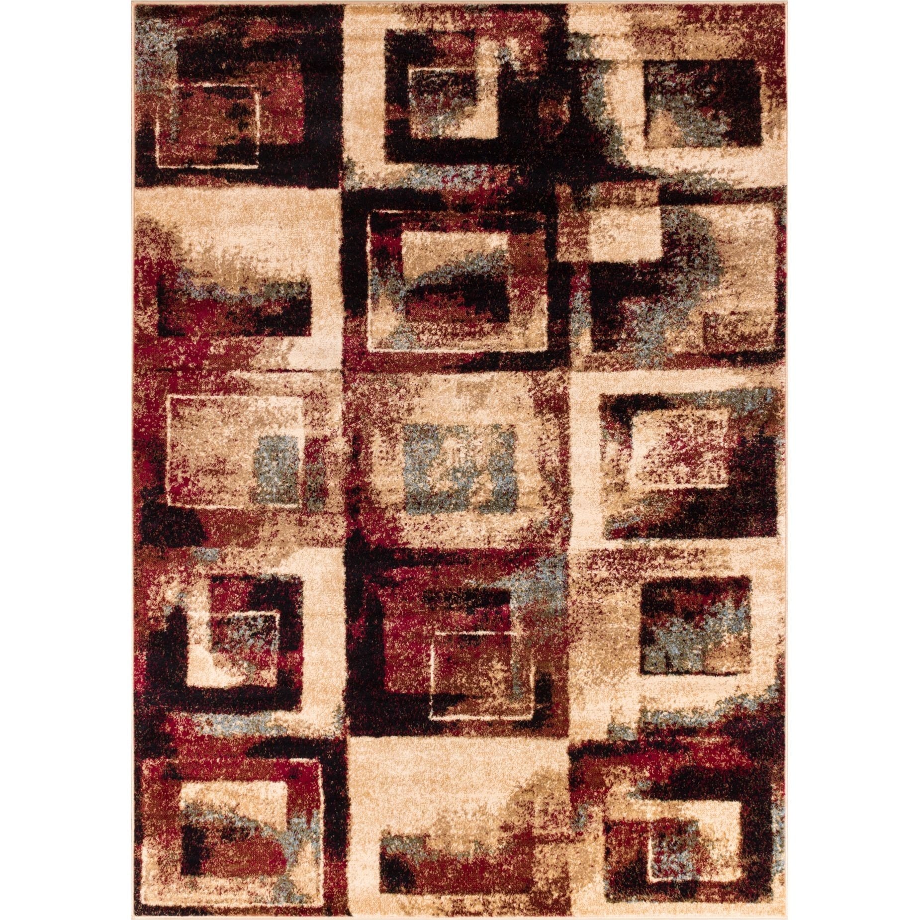 Shaded Squares Tone And Tone Beige Area Rug (710 X 910)