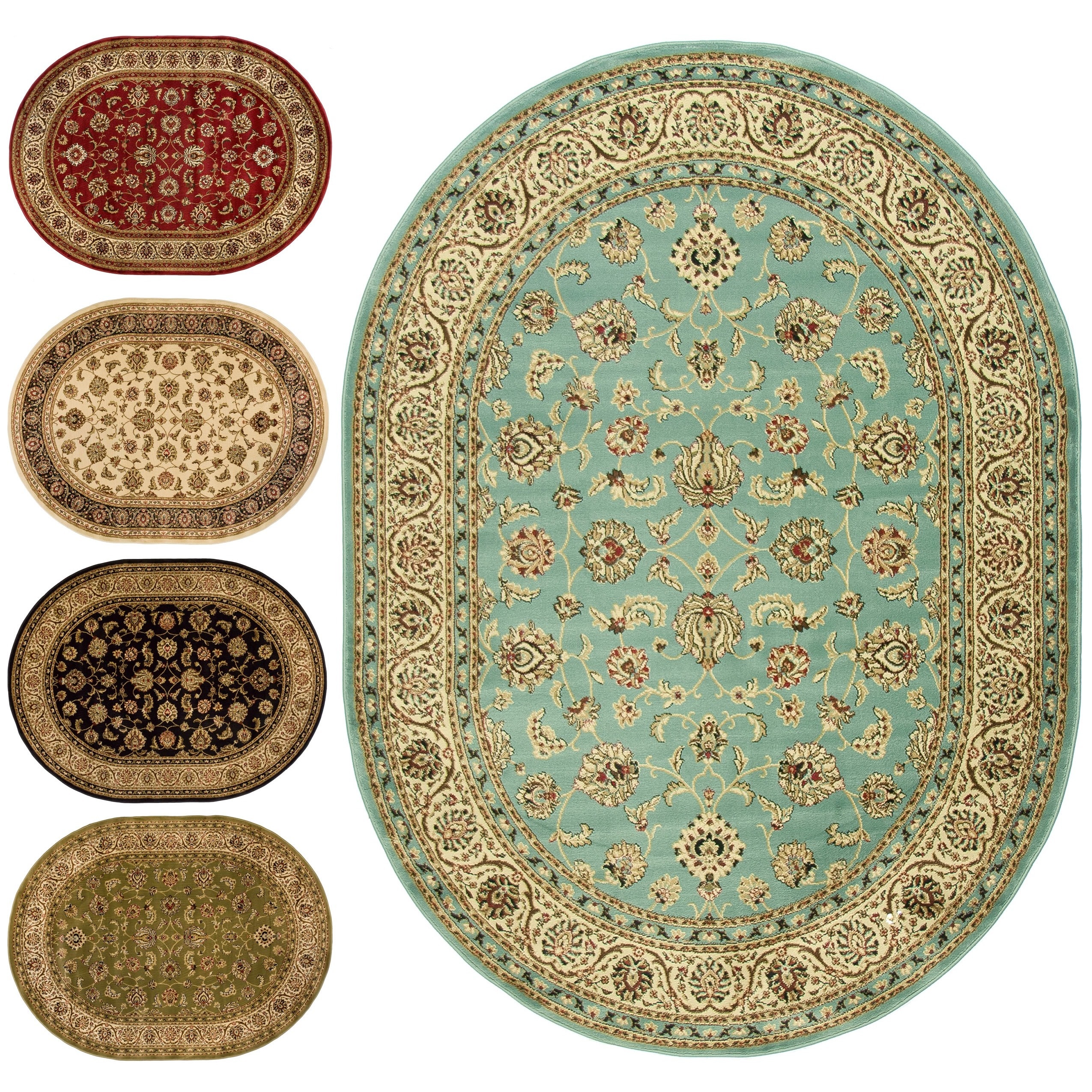 Ariana Palace Light Blue Area Rug (53 X 610 Oval) (BlueSecondary colors Beige, red, black, brown, olivePattern OrientalTip We recommend the use of a non skid pad to keep the rug in place on smooth surfaces.All rug sizes are approximate. Due to the diff