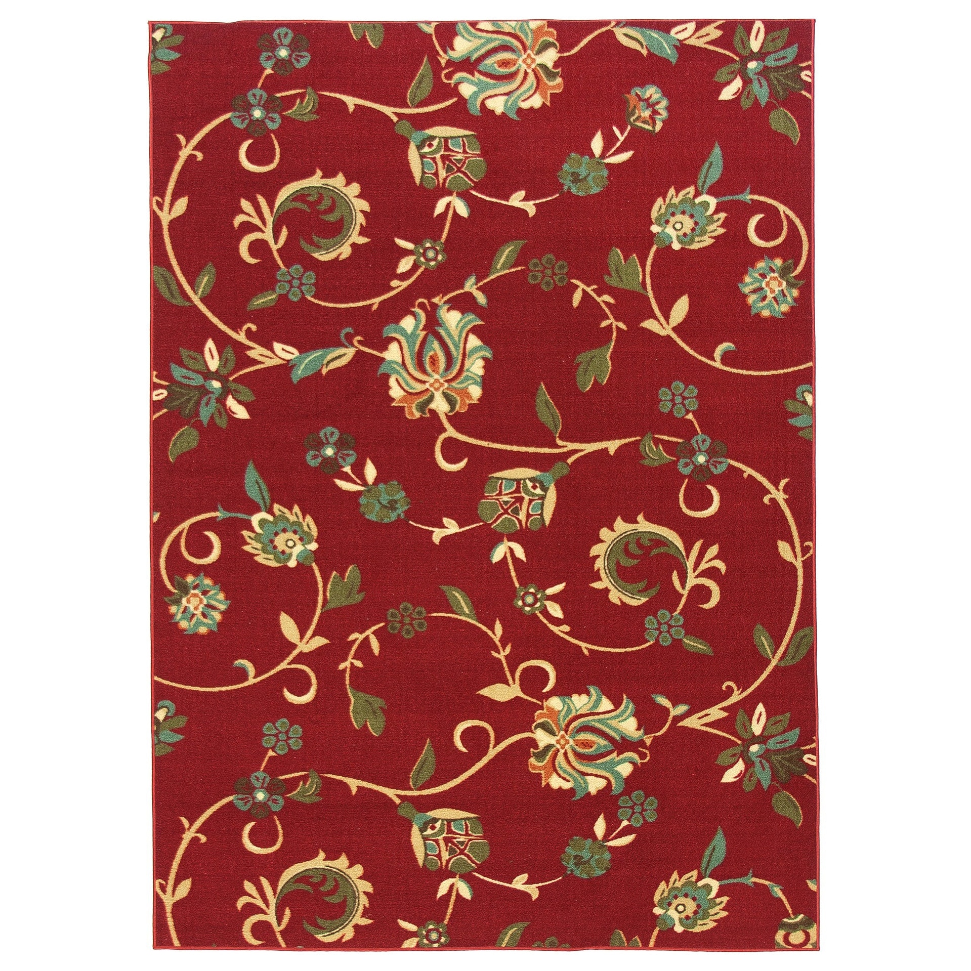 Oriental Swirls Red Area Rug (2 X 33)