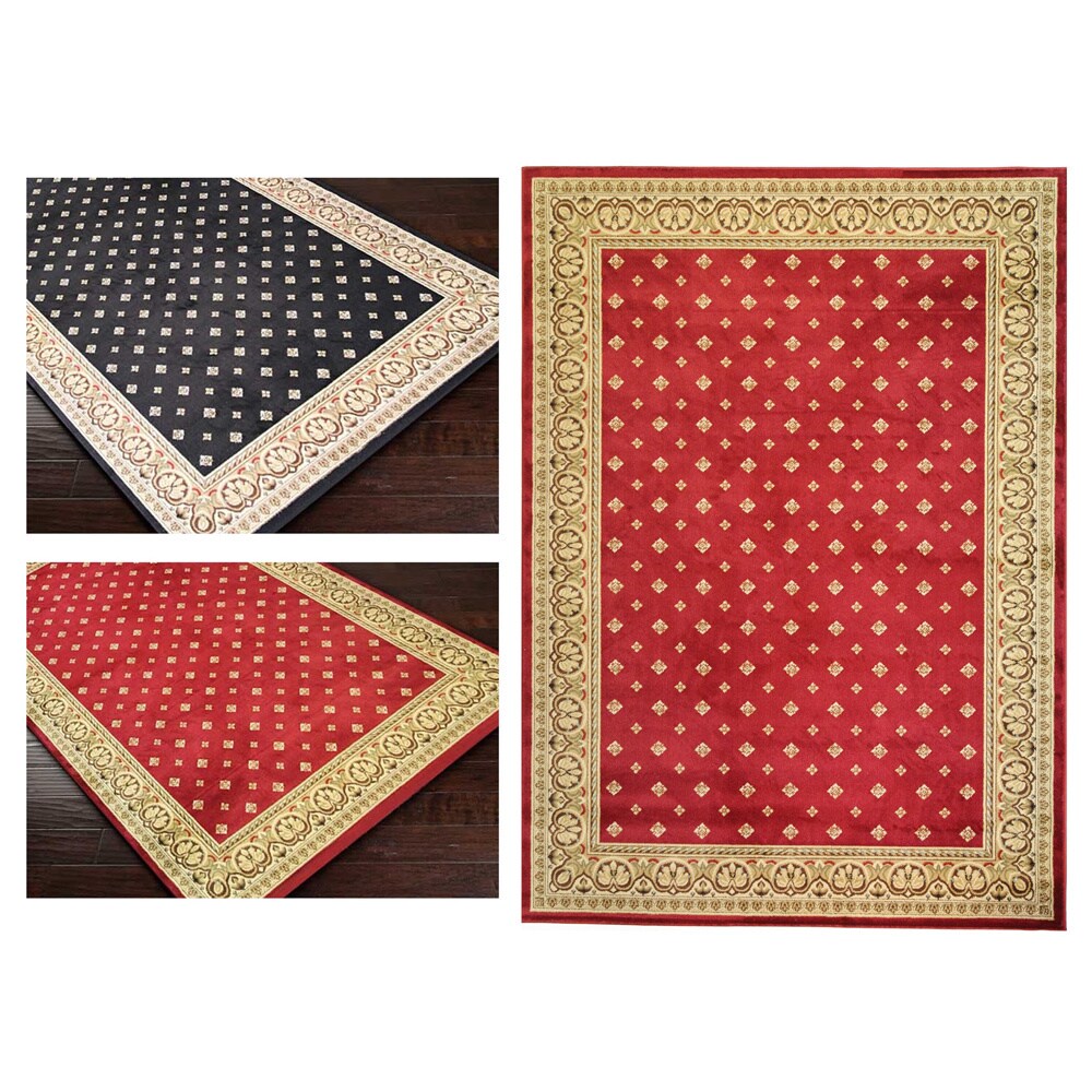 Dallas Formal Red Area Rug (53 X 73) (RedSecondary colors Beige, olive, brown, black, ivoryPattern BorderTip We recommend the use of a non skid pad to keep the rug in place on smooth surfaces.All rug sizes are approximate. Due to the difference of moni