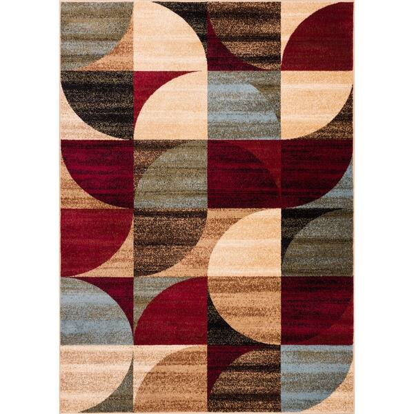 5'2 x 7'3 Sculpture Modern Area Rug Red 5'2 x 7'3 Sculpture Modern Area Rug Red