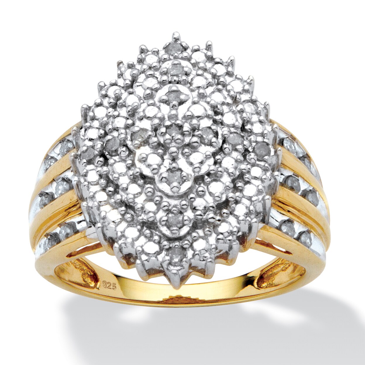 1/10 Cttw Sonia Jewels 10k Yellow Gold Round Diamond Cross Infinity Band Ring