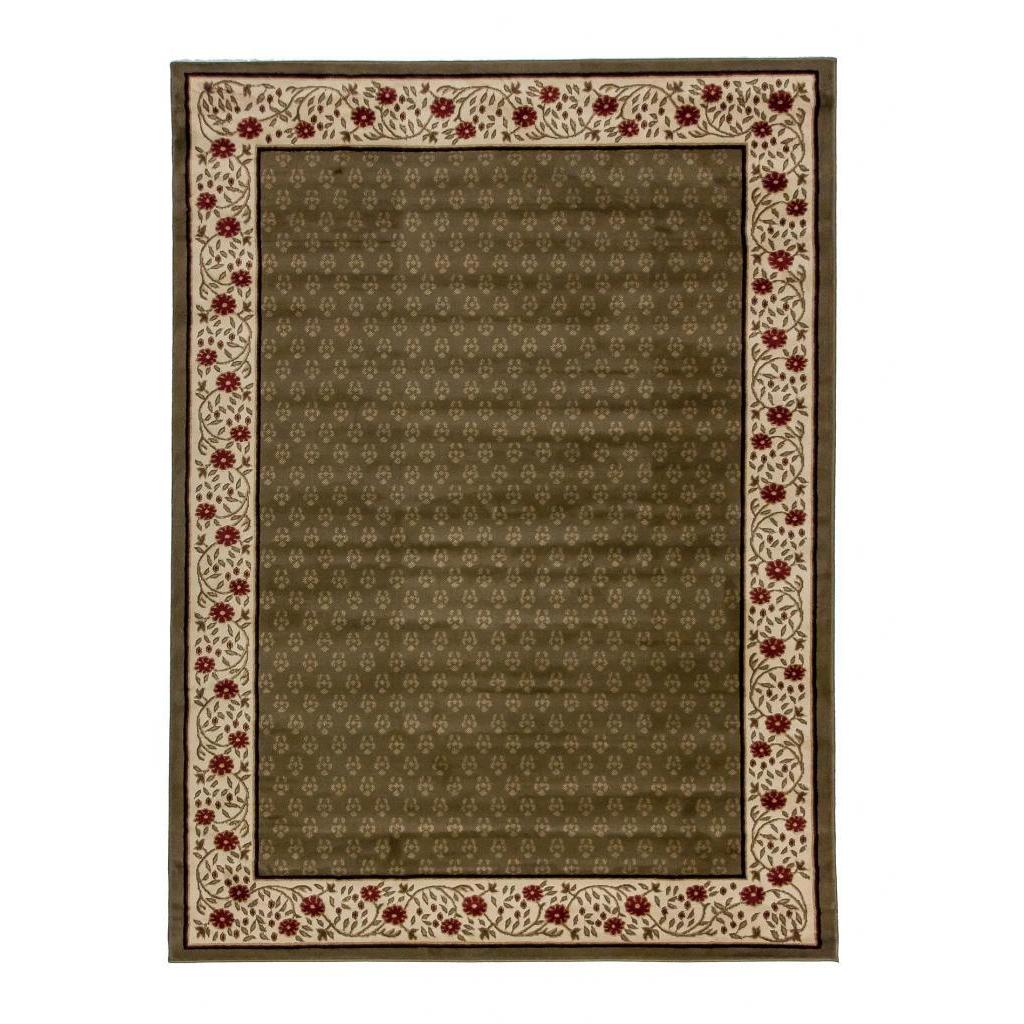 Terrazzo Green Traditional Bordered Area Rug (23 X 311)