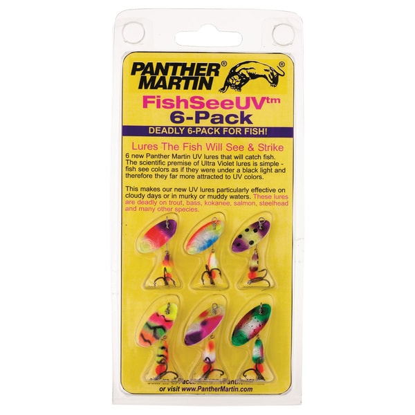 FishSeeUV 6 Pack Kit Panther Martin Fishing Lures