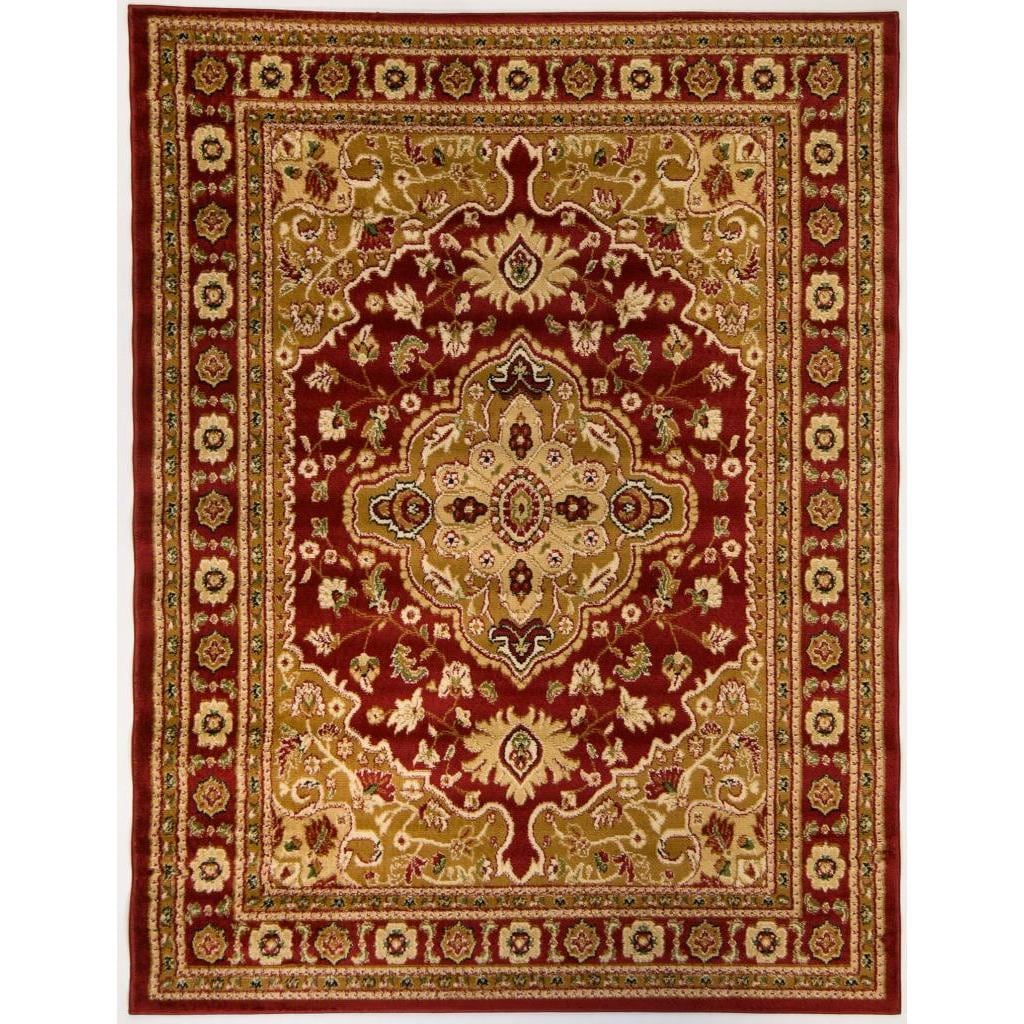 Red Traditional Medallion Border Rug (27 X 311)