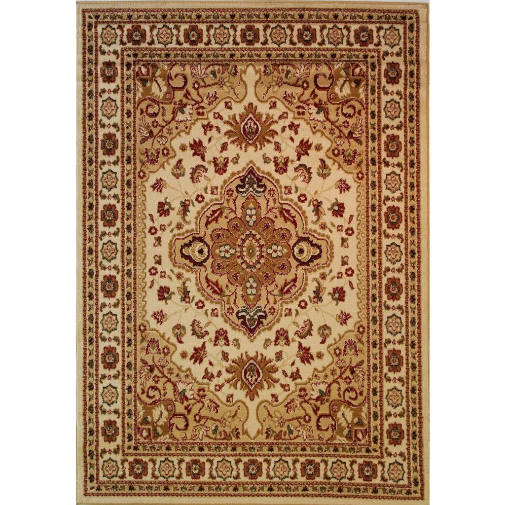 Ivory Traditional Medallion Border Rug (27 X 311)