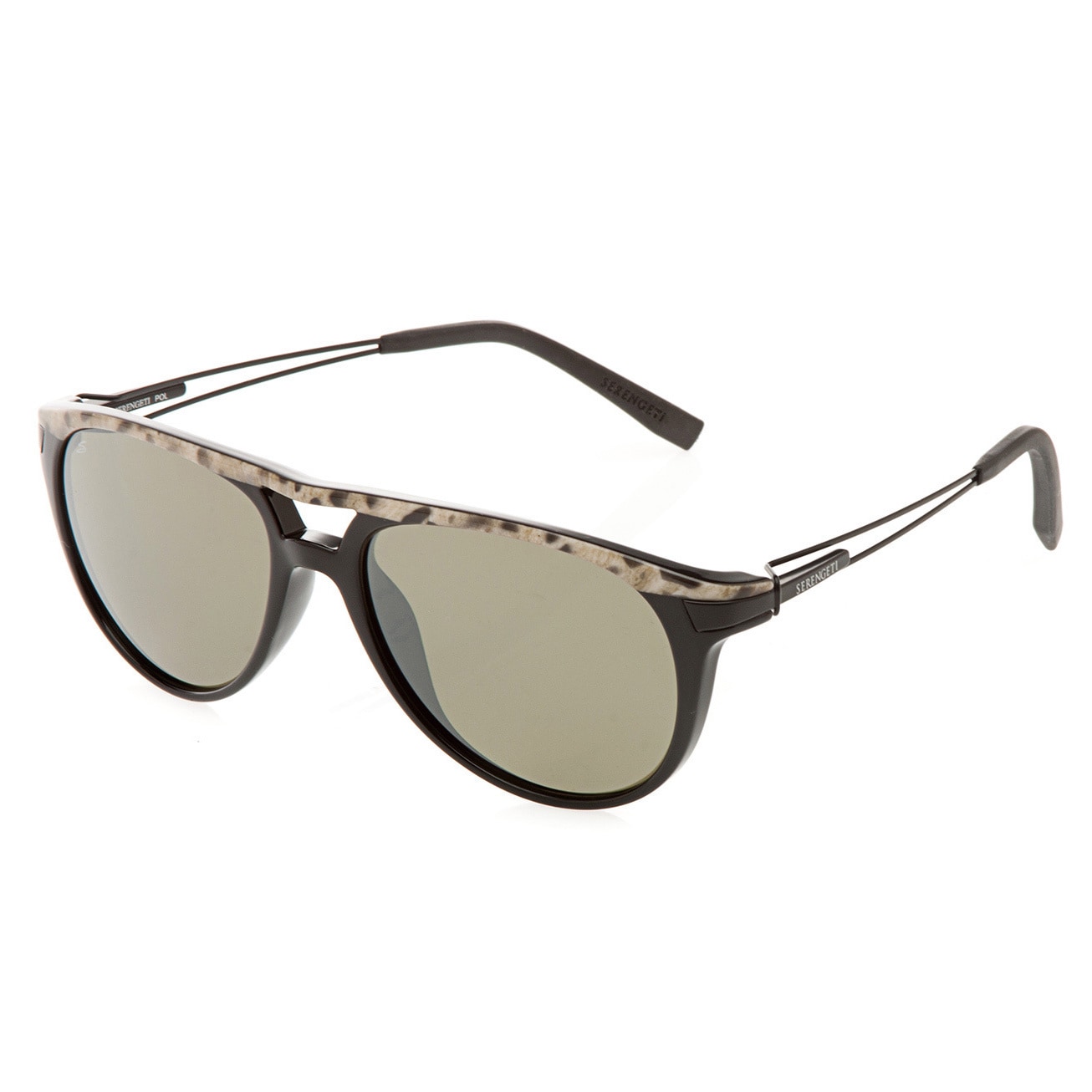 Serengeti Udine Shiny Black Marble Sunglasses