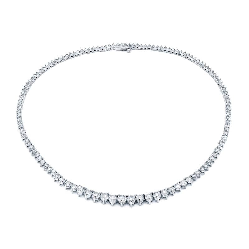 Auriya 18k Gold 12 7/8ct TDW Diamond Riviera Tennis Necklace (H-I, VS1-VS2)