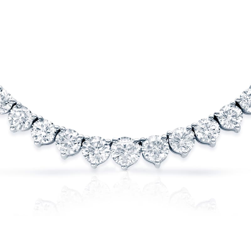 Auriya 18k Gold 12 7/8ct TDW Diamond Riviera Tennis Necklace (H-I, VS1-VS2)