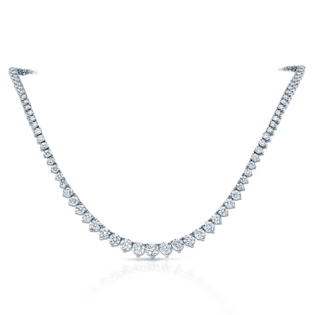Auriya 18k Gold 12 7/8ct TDW Diamond Riviera Tennis Necklace (H-I, VS1-VS2)
