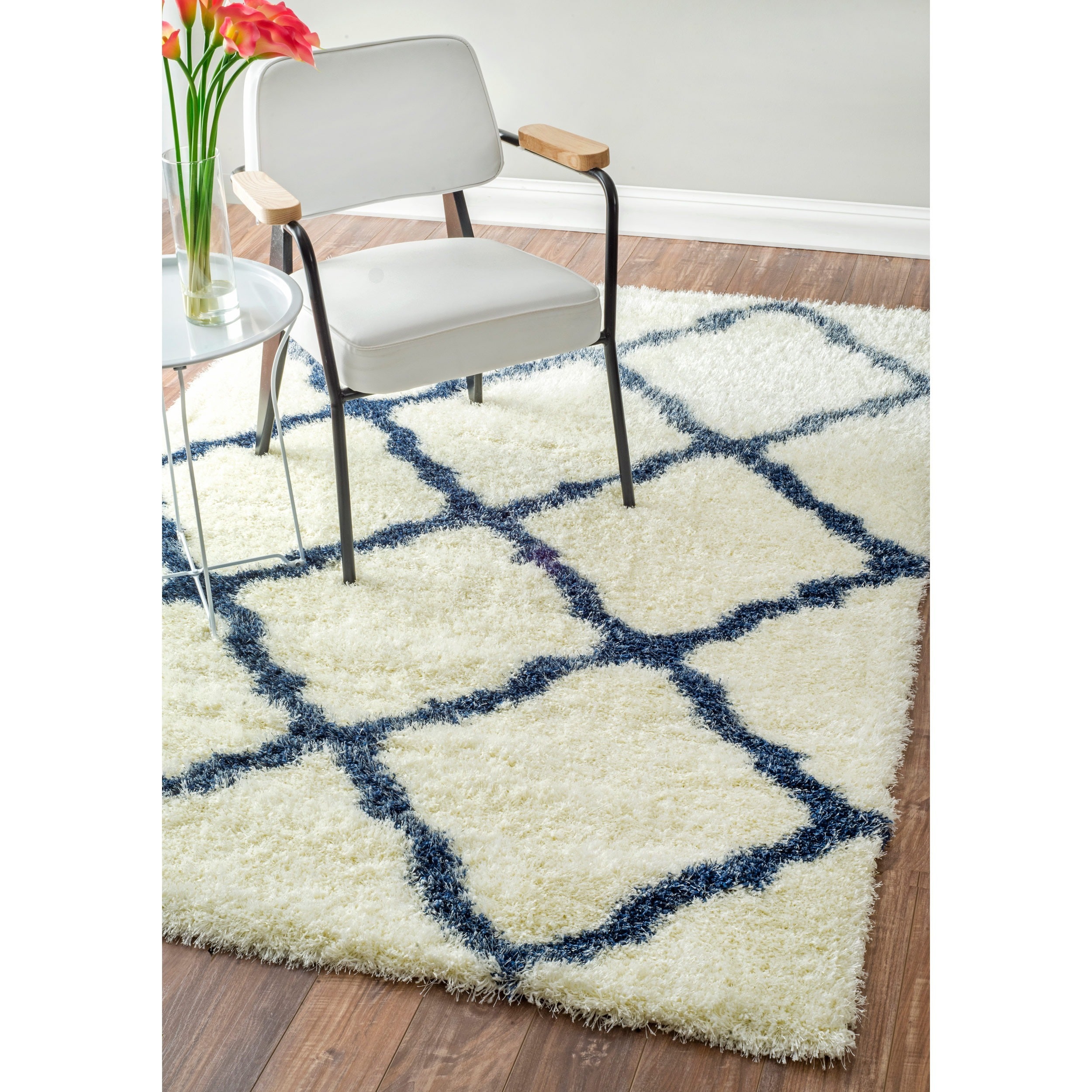 Nuloom Moroccan Trellis Shag Ivory Area Rug (4 X 6)