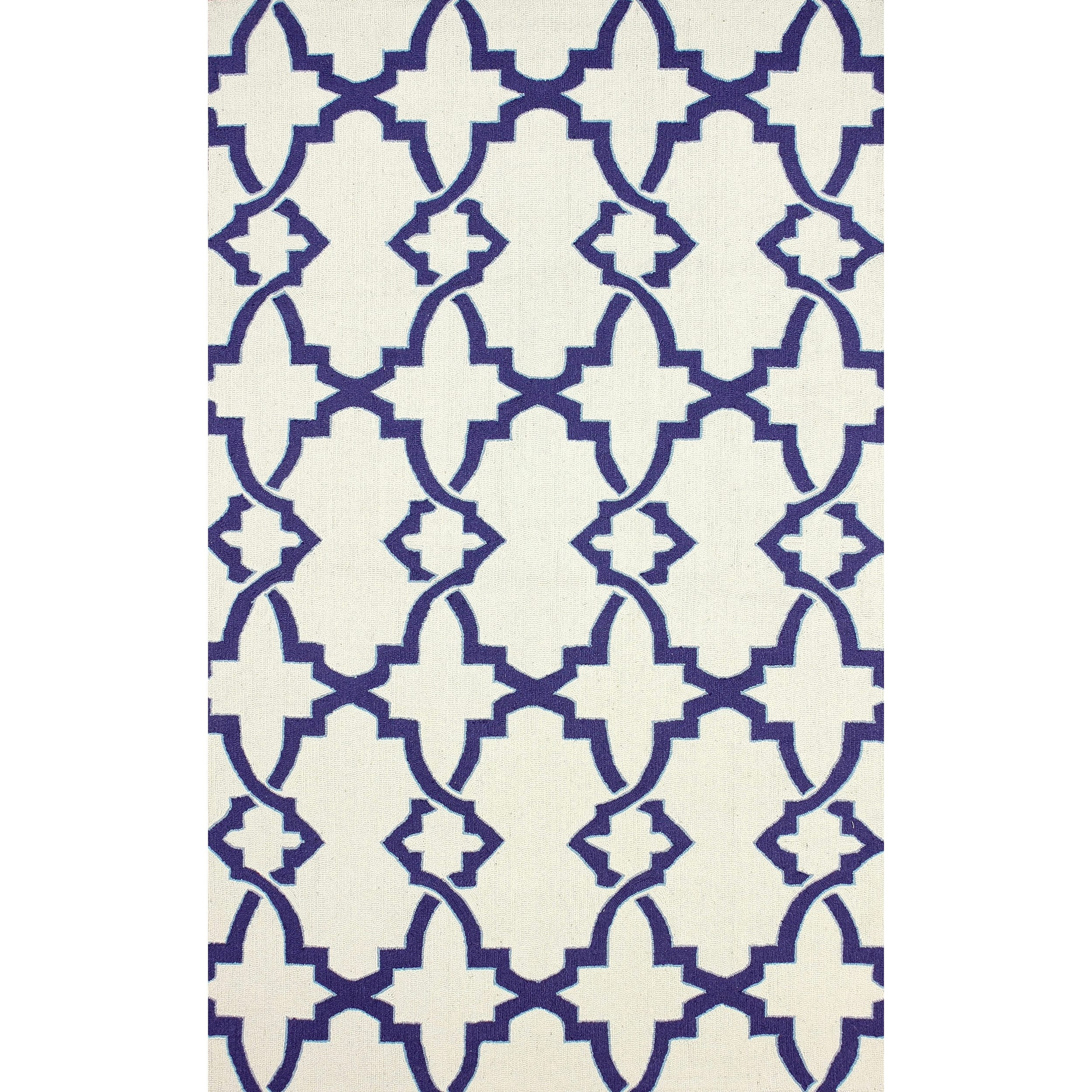 Nuloom Hand hooked Trellis Wool Blue Rug (5 X 8)