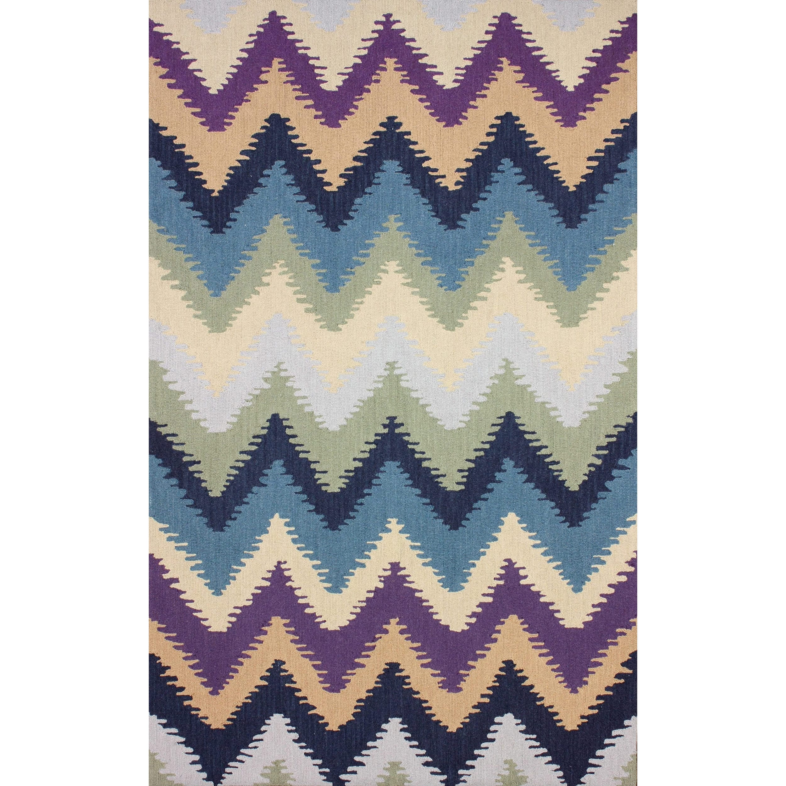 Nuloom Hand hooked Modern Chevron Multi Wool Rug (76 X 96)