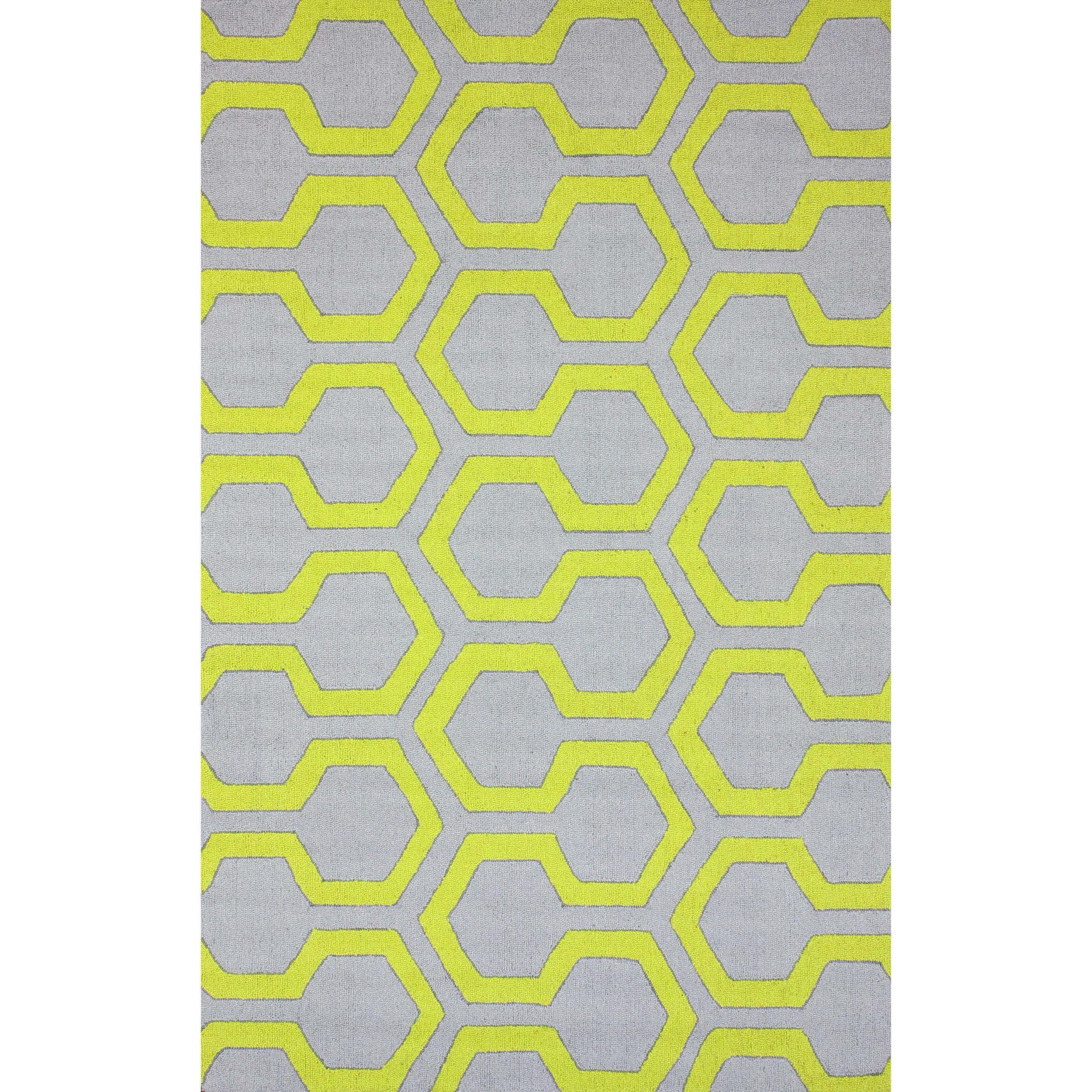 Nuloom Hand hooked Modern Lingo Trellis Green Rug (76 X 96)