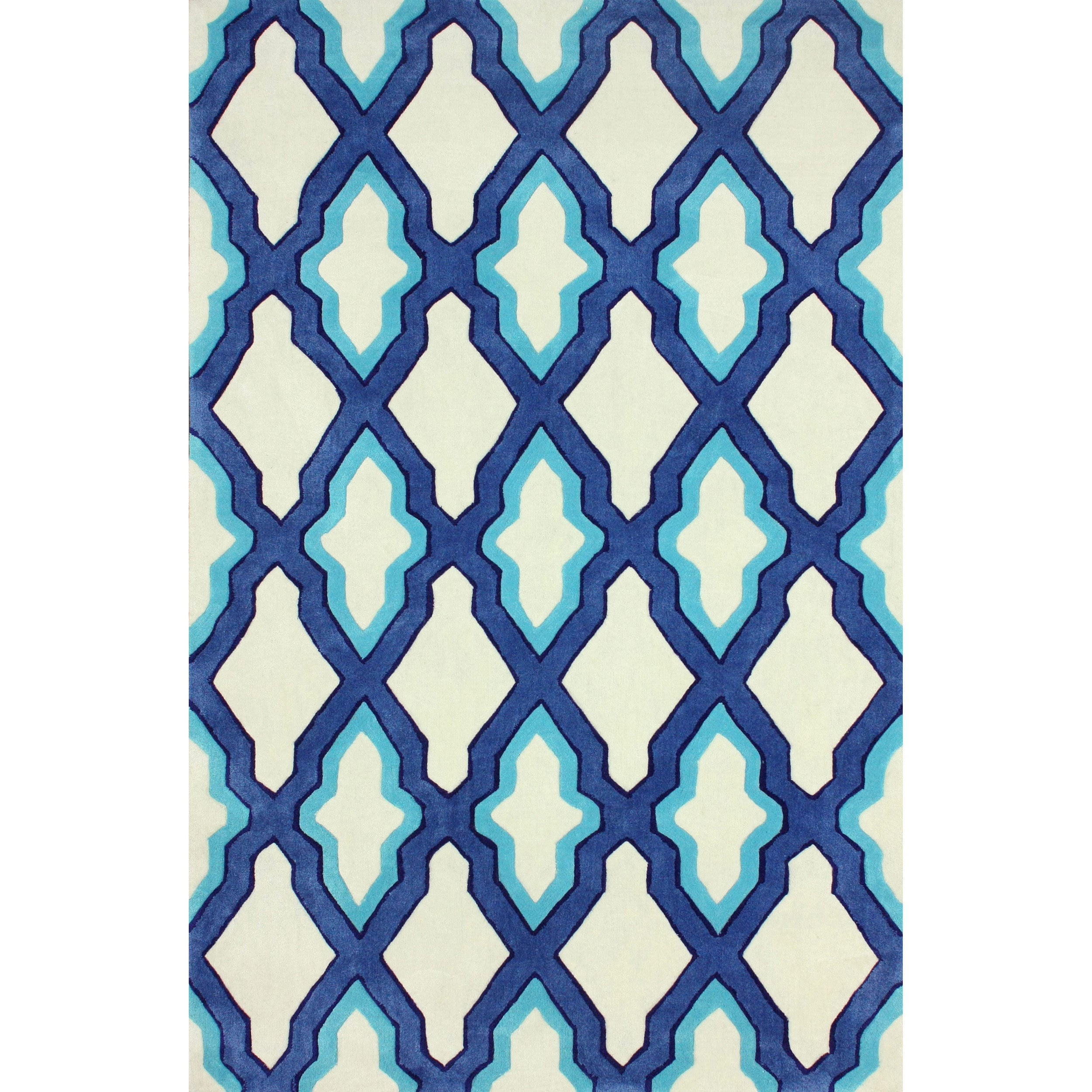 Nuloom Handmade Marrakesh Moroccan Blue Trellis Rug (76 X 96)