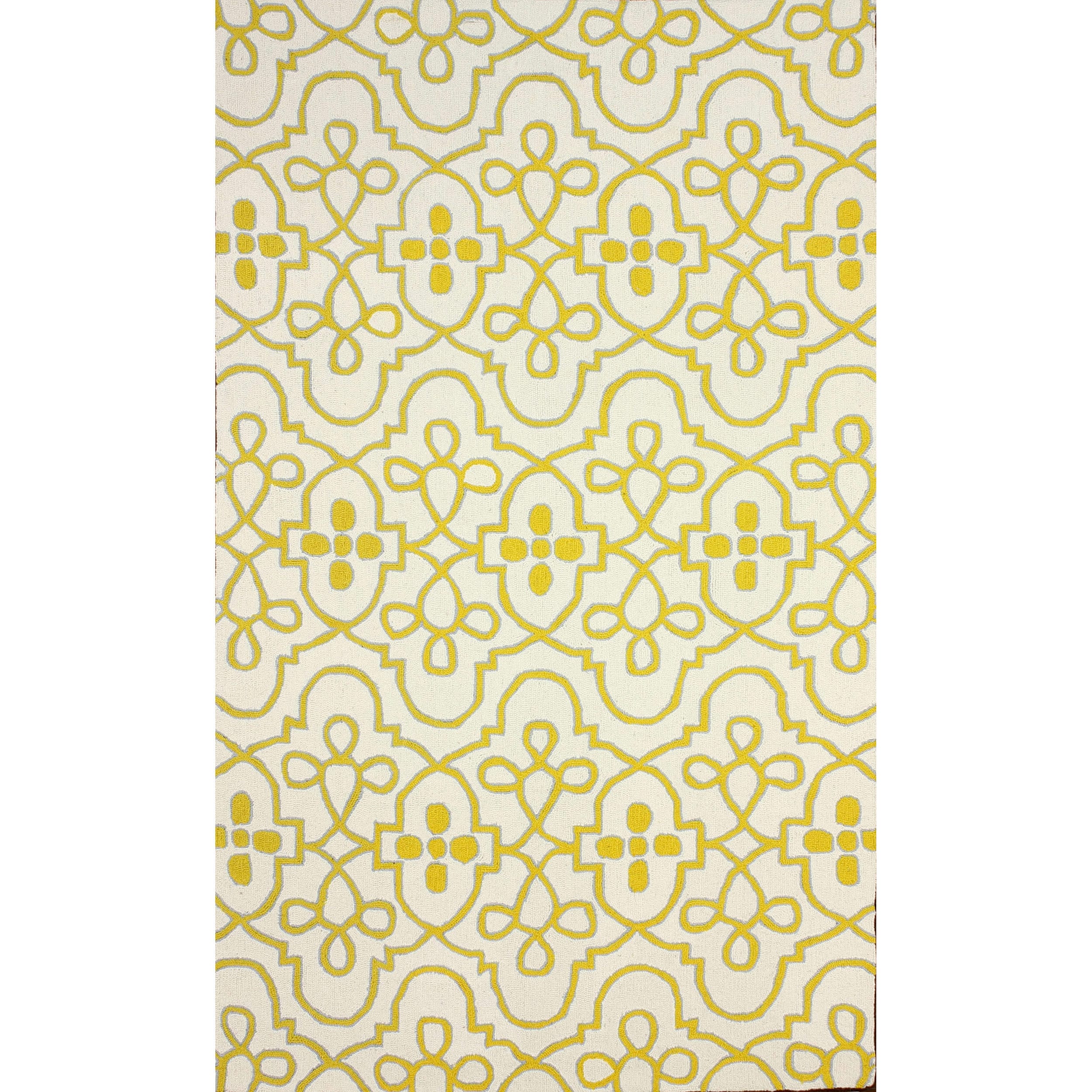 Nuloom Hand hooked Transitional Lattice Yellow Wool Rug (5 X 8)