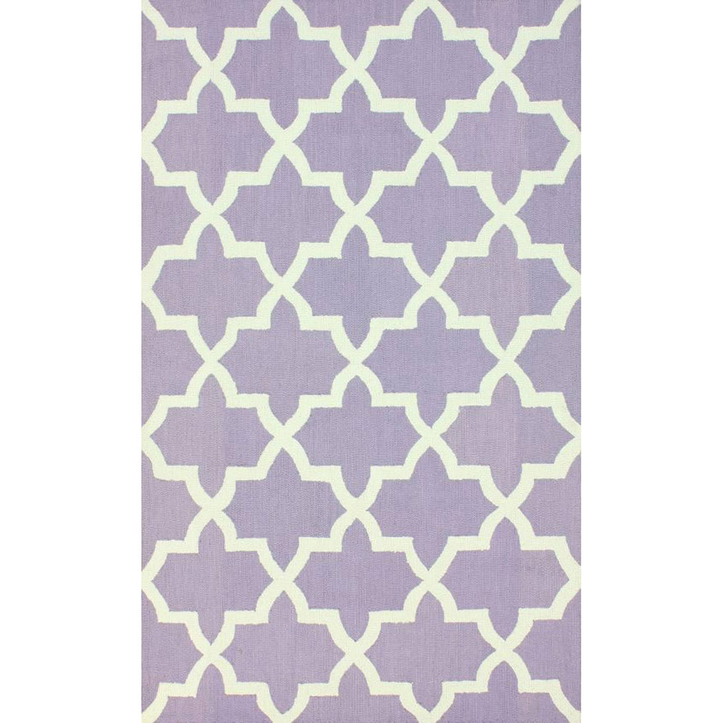 Nuloom Handmade Alexa Moroccan Trellis Purple Wool Rug(76 X 96)