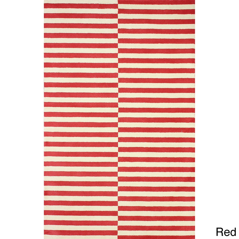 Nuloom Hand tufted Modern Stripes New Zealand Wool Rug (76 X 96)