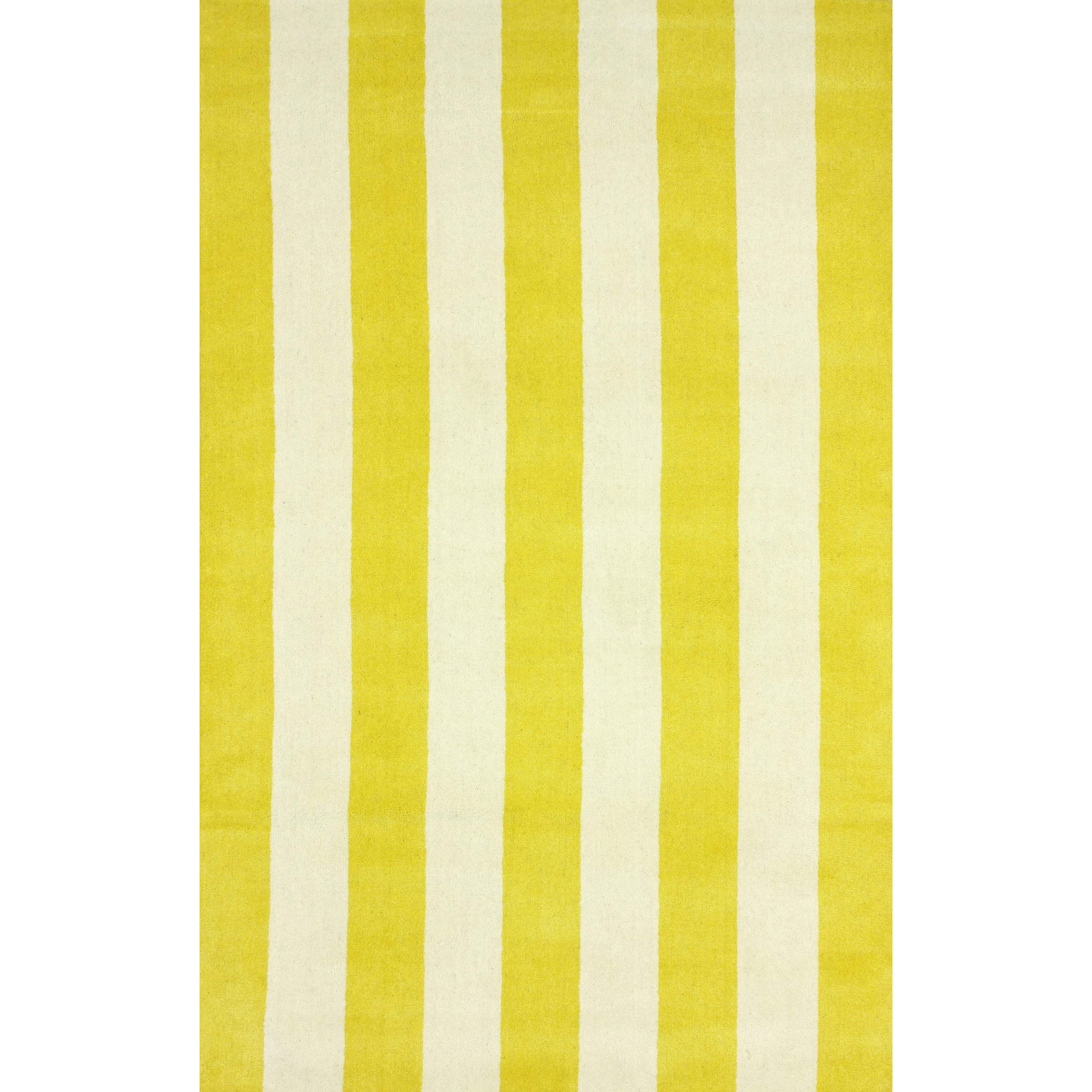 Nuloom Hand tufted Vertical Stripes Yellow New Zealand Wool Rug (5 X 8)