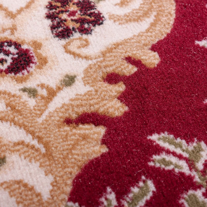 Well Woven Royal Medallion European French Floral Red Mat Accent Rug - 2'7" x 3'11"