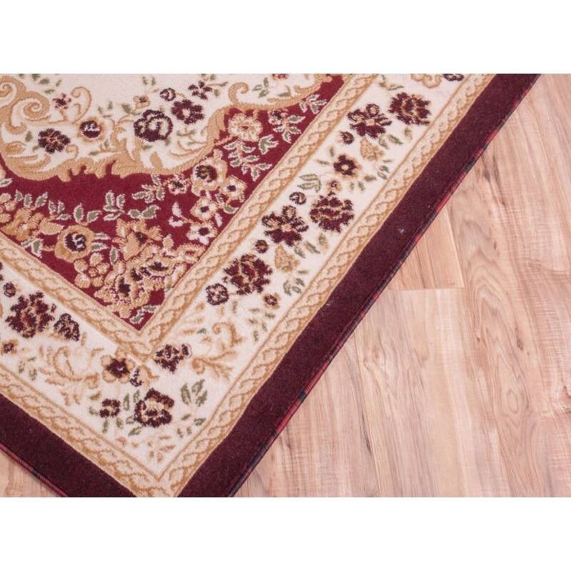 Well Woven Royal Medallion European French Floral Red Mat Accent Rug - 2'7" x 3'11"