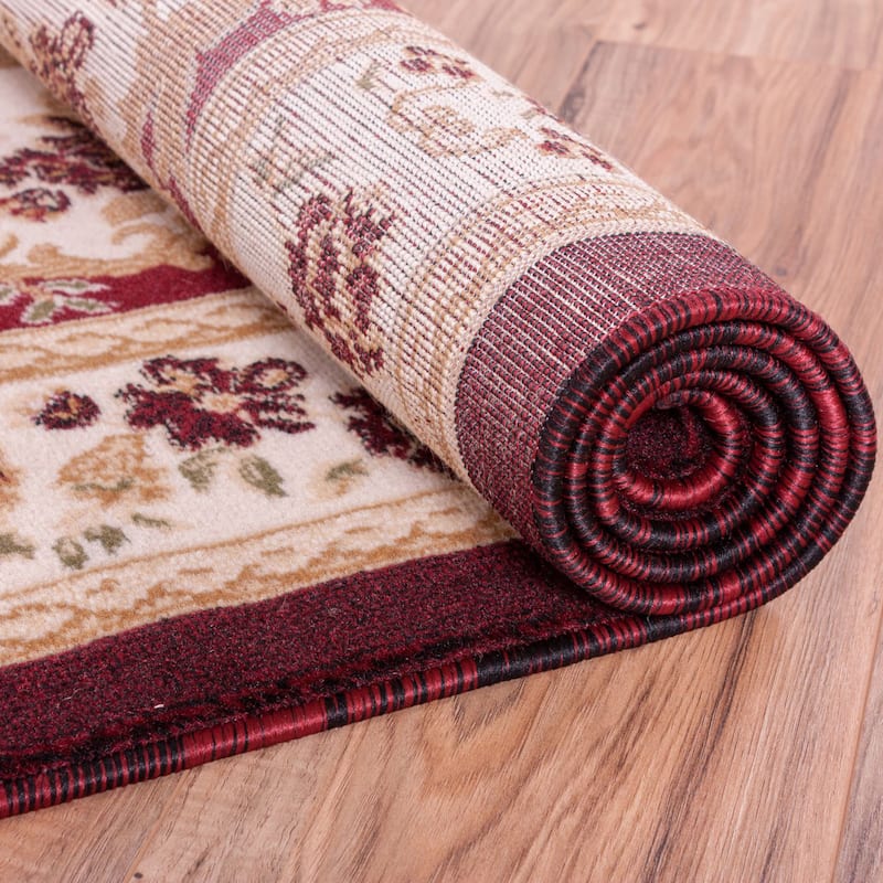 Well Woven Royal Medallion European French Floral Red Mat Accent Rug - 2'7" x 3'11"