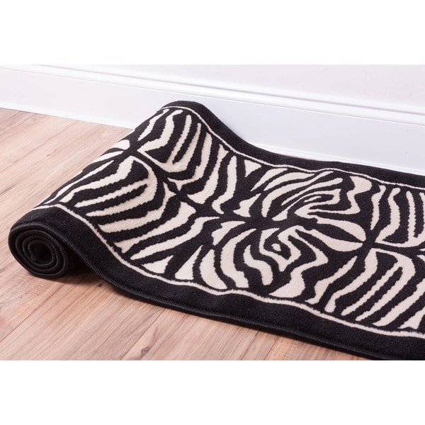 Zebra Animal Print Ivory Runner Rug (2' x 7'3) Free Shipping On