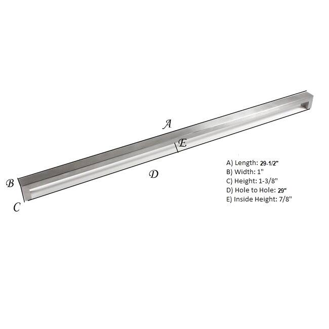 Contemporary Stainless Steel Bold Design Cabinet Bar Pull Handle (Set of 15)