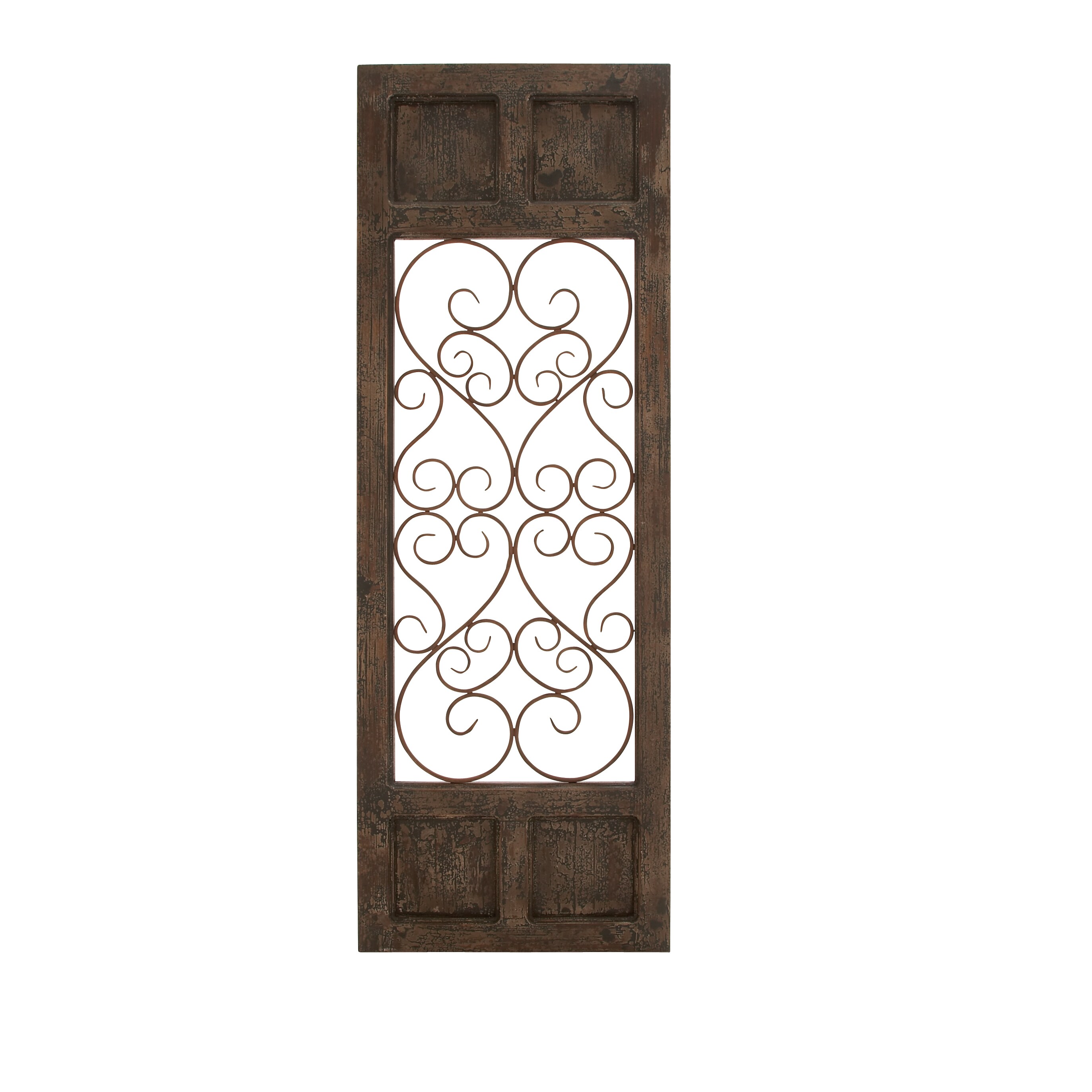 Classic Style Dark Brown Wood Metal Wall Panel (Dark brownDimensions 57 inches high x 20 inches wide x 1 inch deep  )