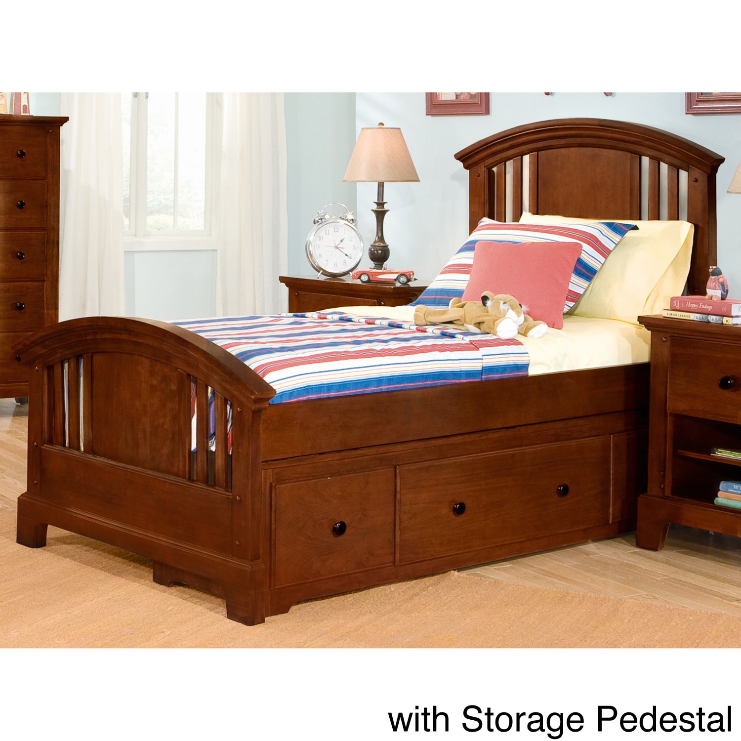 Rockford International Branson Panel Bed With Optional Storage Pedestal Or Trundle Cherry Size Full