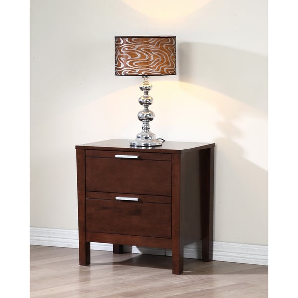 Malaga 2 drawer Wenge Nightstand Nightstands