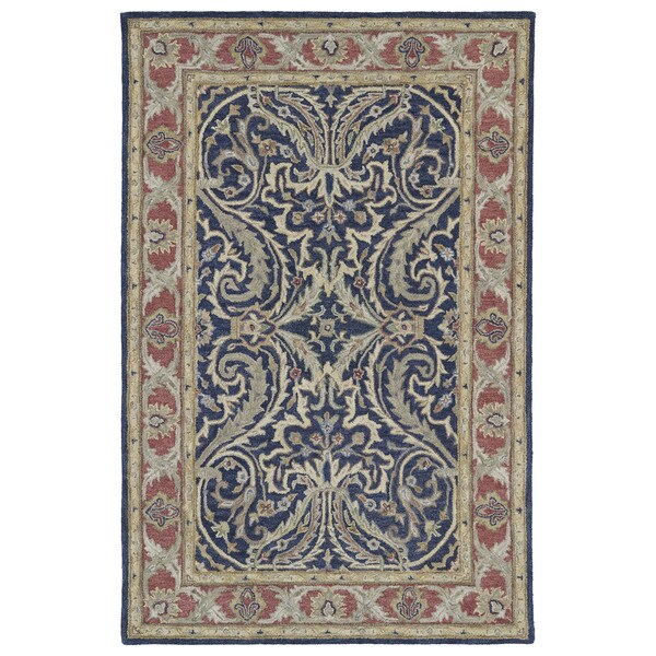 Hand Tufted Joaquin Blue Agra Wool Rug (9 x 12)