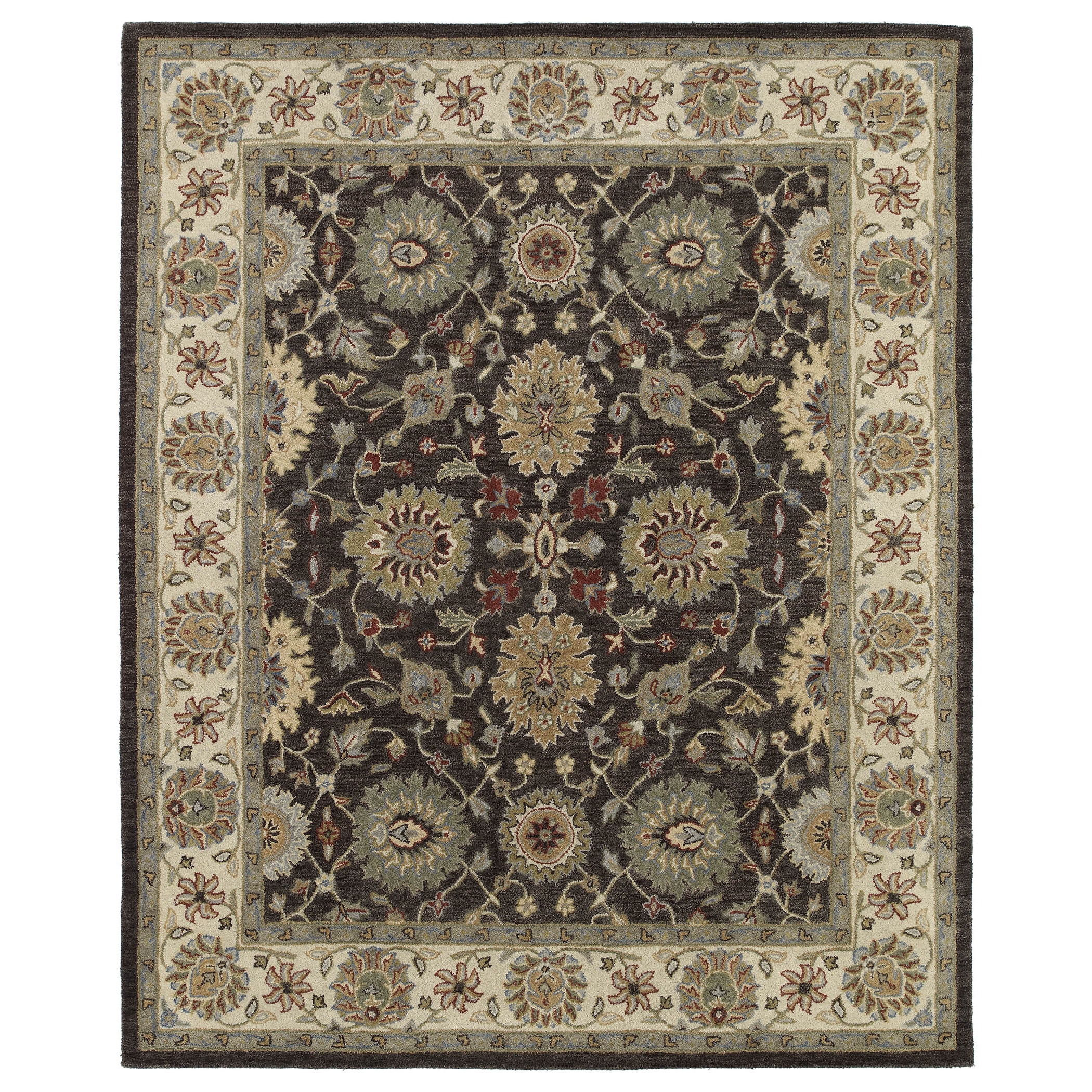 Hand tufted Joaquin Brown Kashan Wool Rug (10 X 14)