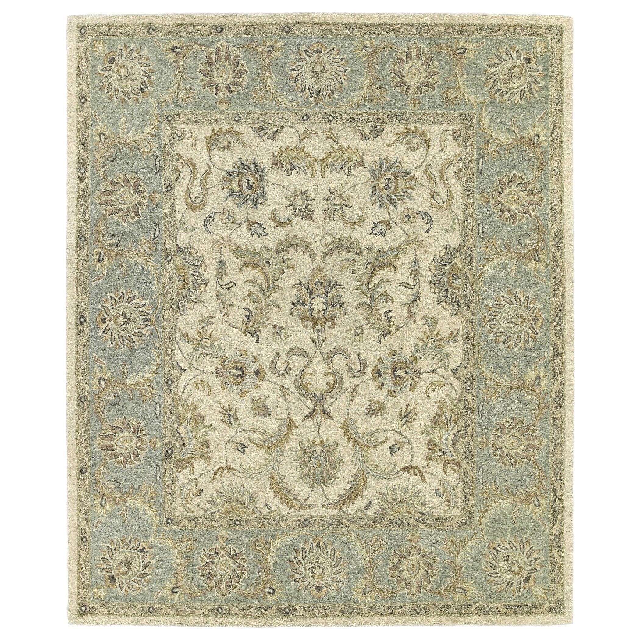 Hand tufted Joaquin Beige Kashan Wool Rug (9 X 12)