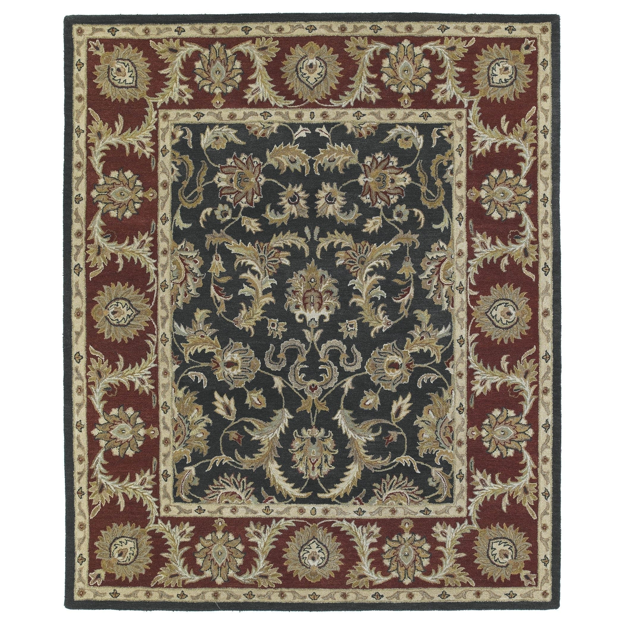 Hand tufted Joaquin Black Kashan Wool Rug (8 X 10)