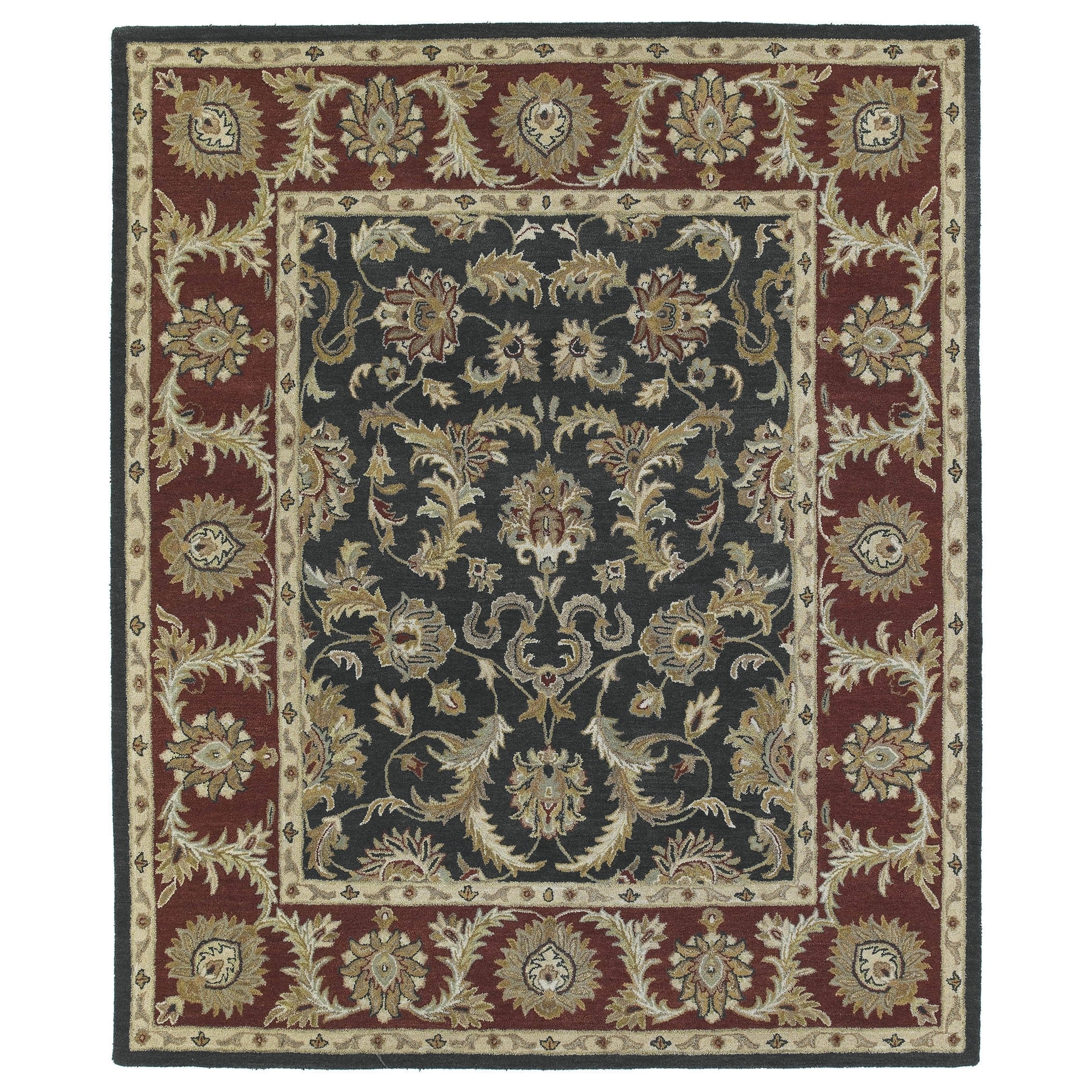 Hand tufted Joaquin Black Kashan Wool Rug (9 X 12)