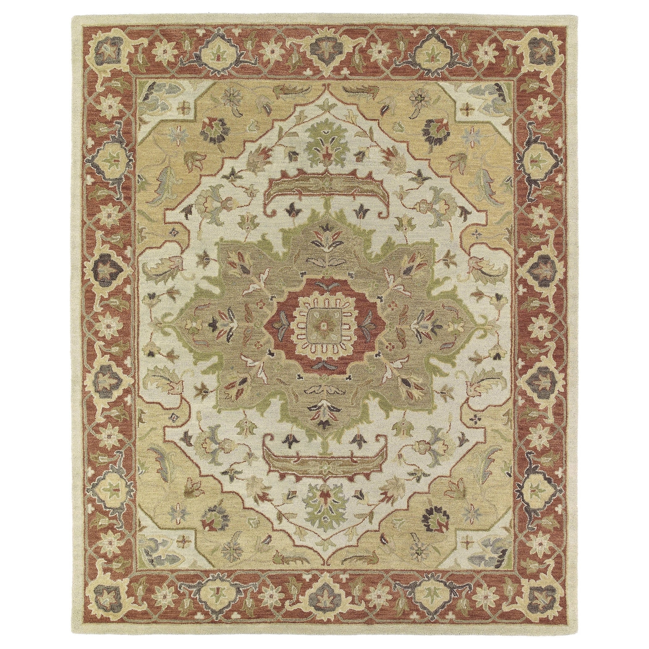 Hand tufted Joaquin Heriz Oatmeal Wool Rug (2 X 3)