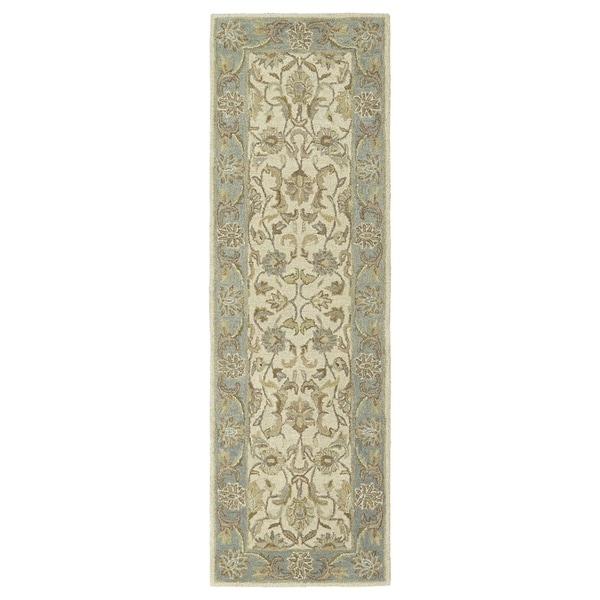Hand-Tufted Joaquin Beige Kashan Wool Rug (2'6 x 8') - 2'6" x 8'