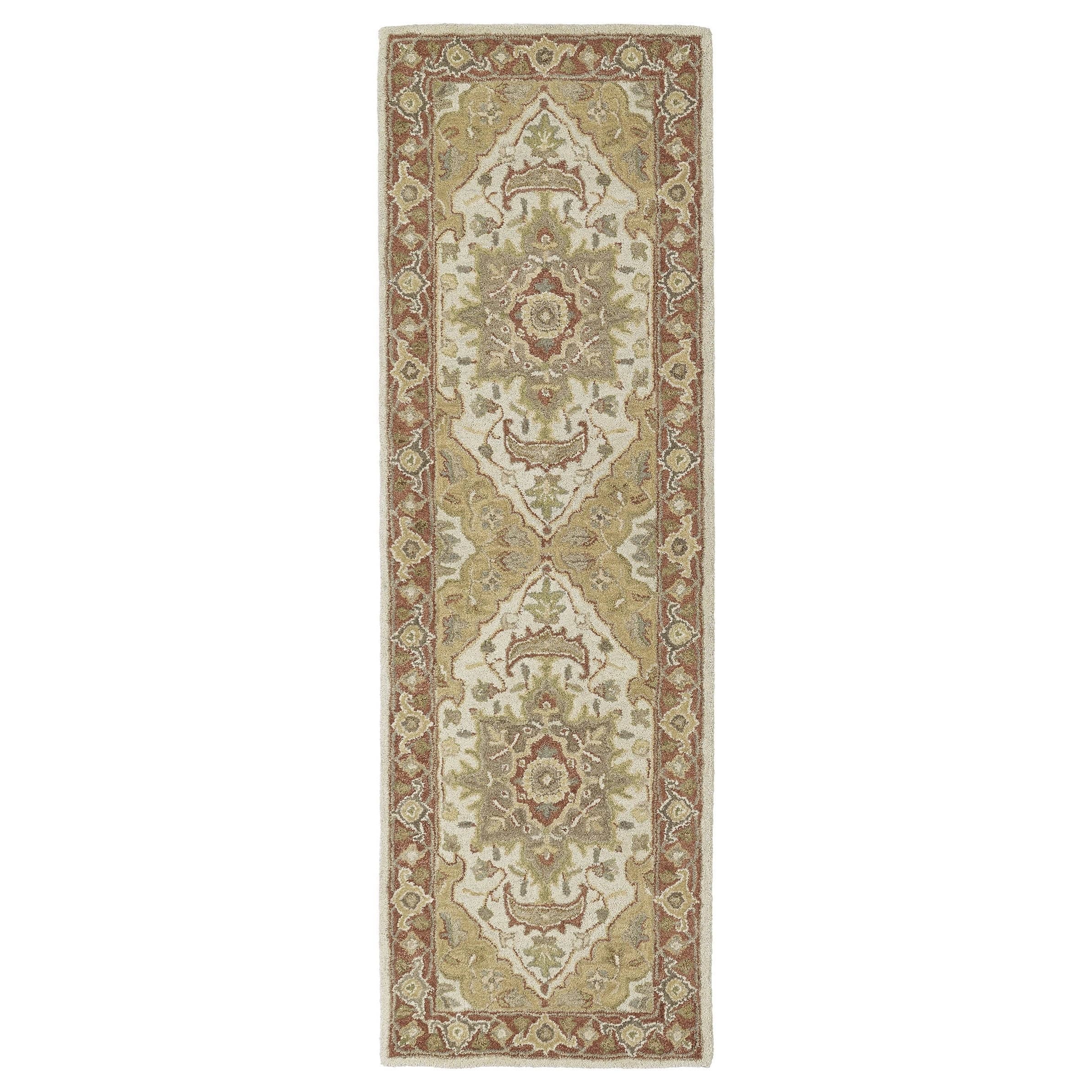 Hand tufted Joaquin Heriz Oatmeal Wool Rug (26 X 8)