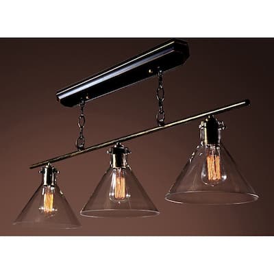 Amerie 3-light Black Island Edison Chandelier