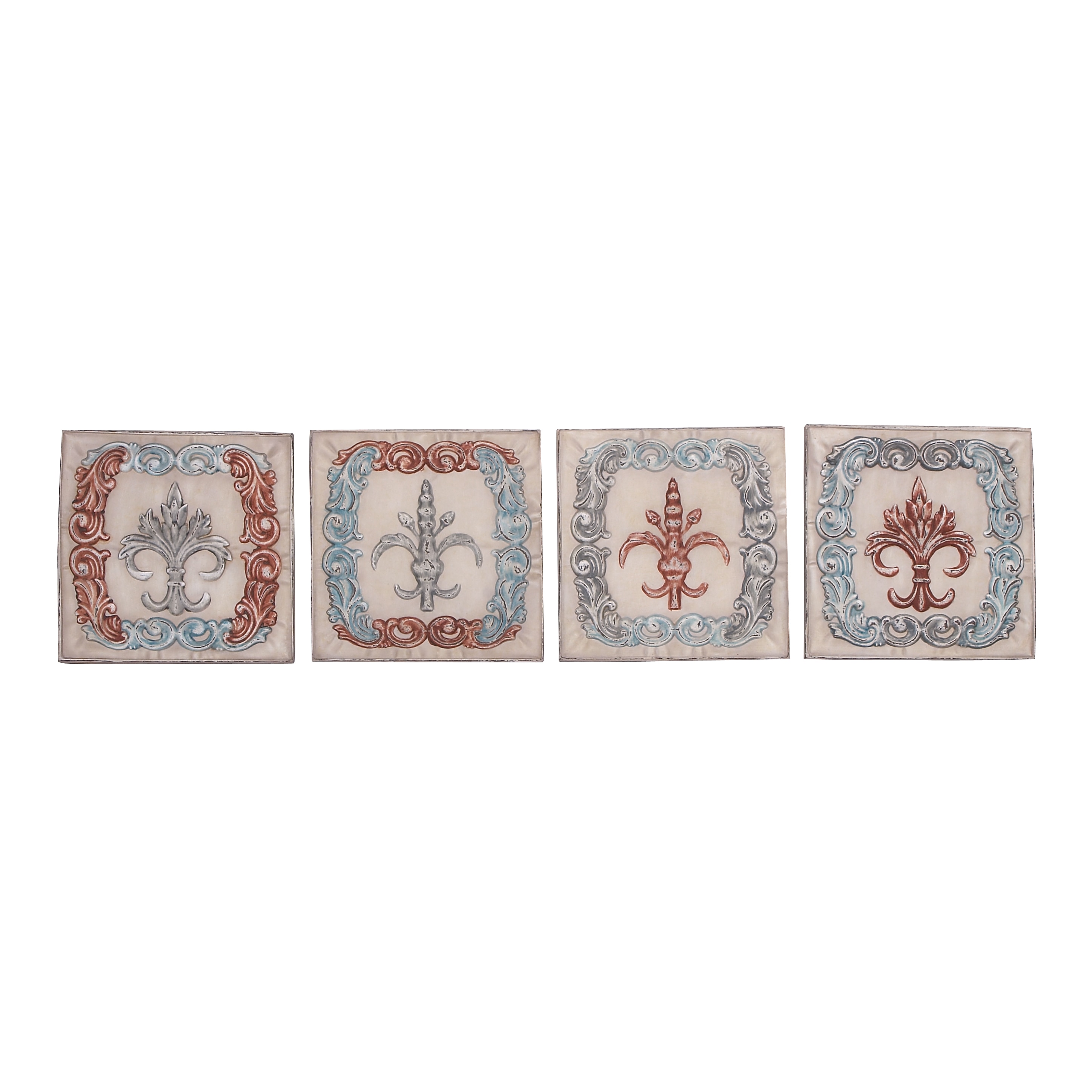 Assorted Square Shaped Artistic Metal Wall Decor (set Of 4)