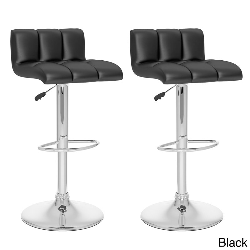 Corliving B 6x7 upd Low Back Leatherette Adjustable Bar Stools (set Of 2)