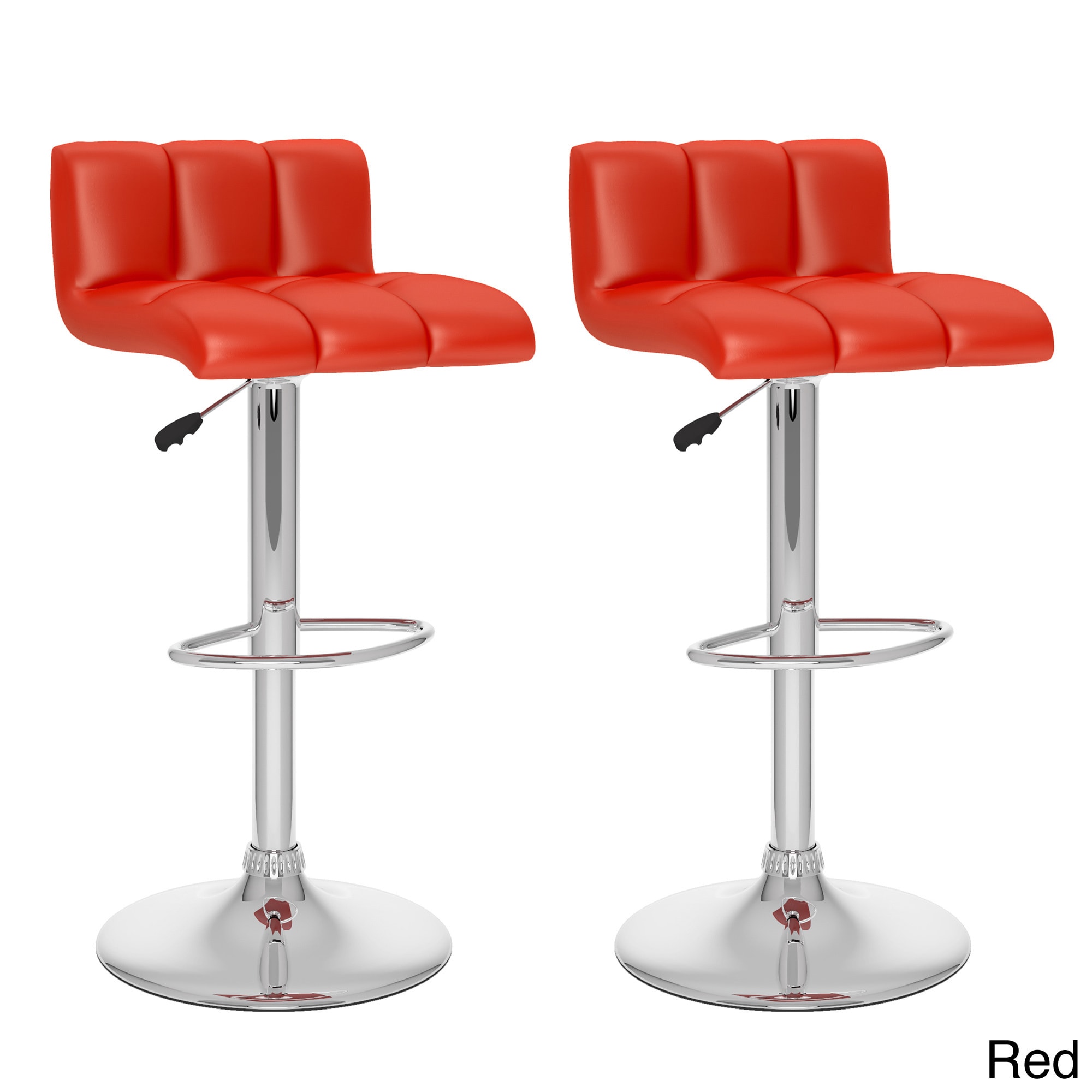 Corliving B 6x7 upd Low Back Leatherette Adjustable Bar Stools (set Of 2)