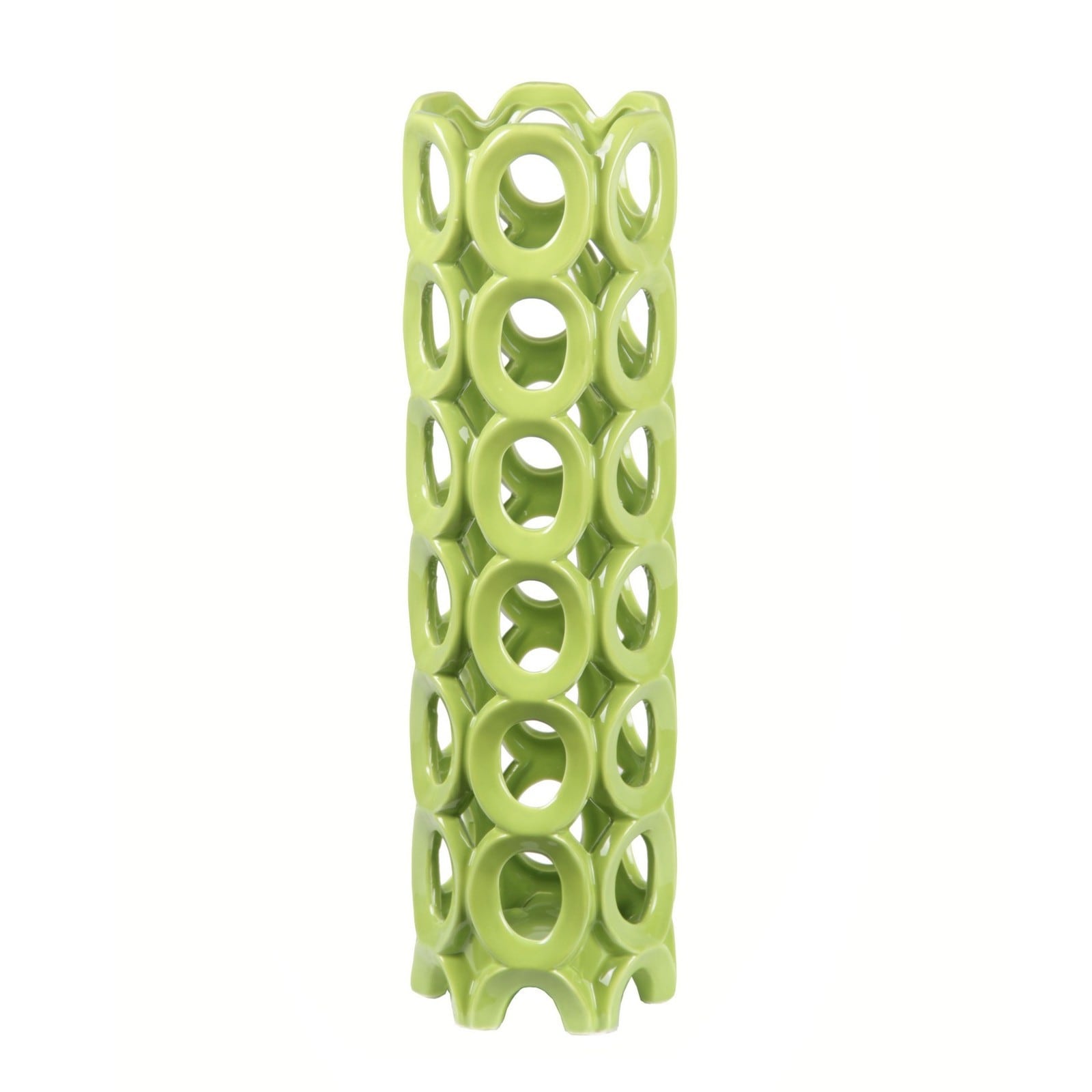 Privilege Medium Circles Green Ceramic Vase