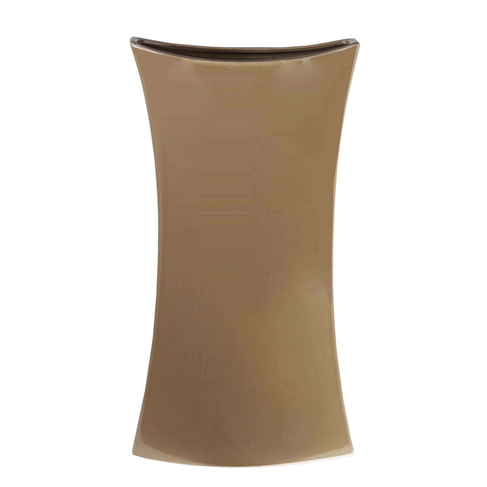 Privilege Medium Ceramic Brown Vase (BrownSetting IndoorDimensions 21 inches high x 5 inches wide x 11 inches deep )