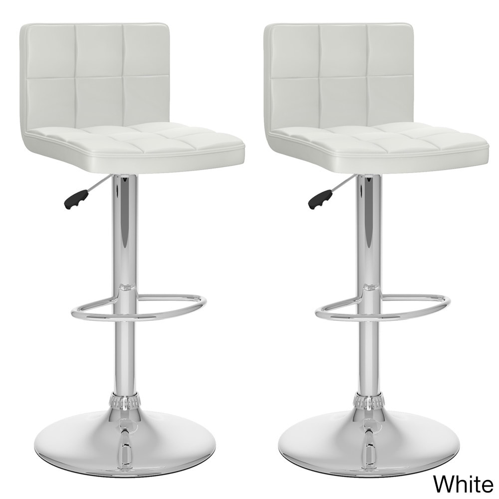 Corliving B 4x7 upd High Back Leatherette Adjustable Bar Stools (set Of 2)