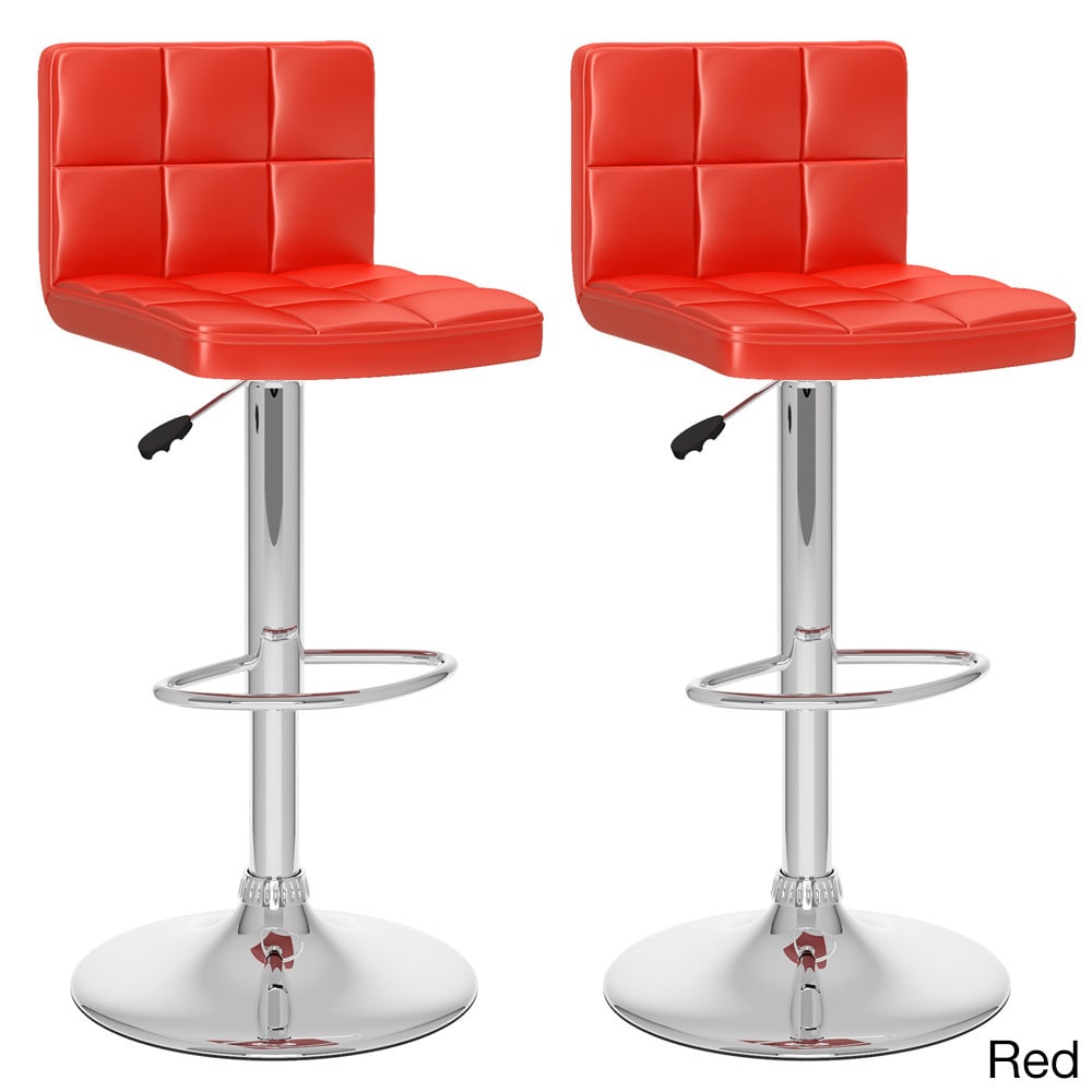 Corliving B 4x7 upd High Back Leatherette Adjustable Bar Stools (set Of 2)