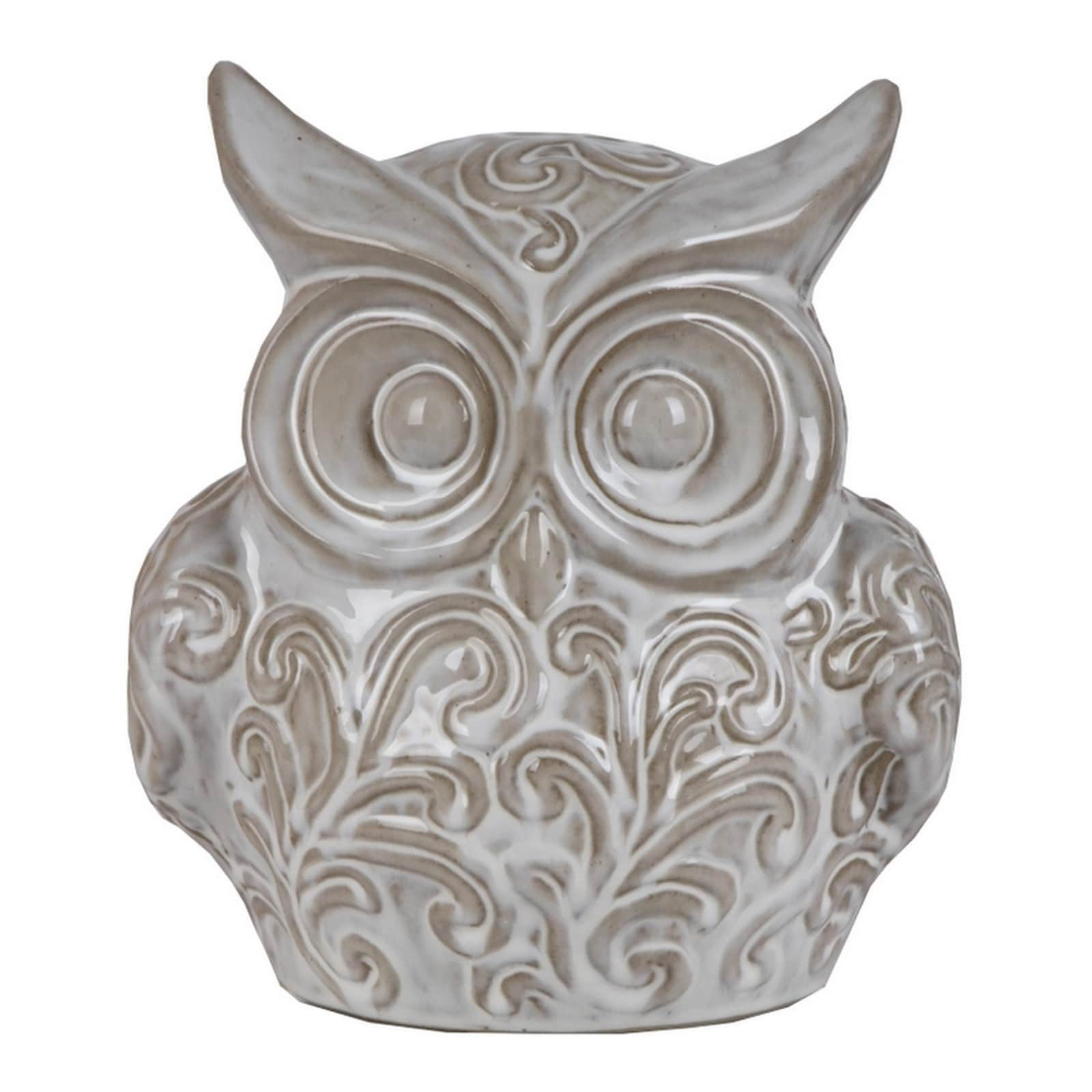 Privilege White Decorative Ceramic Owl